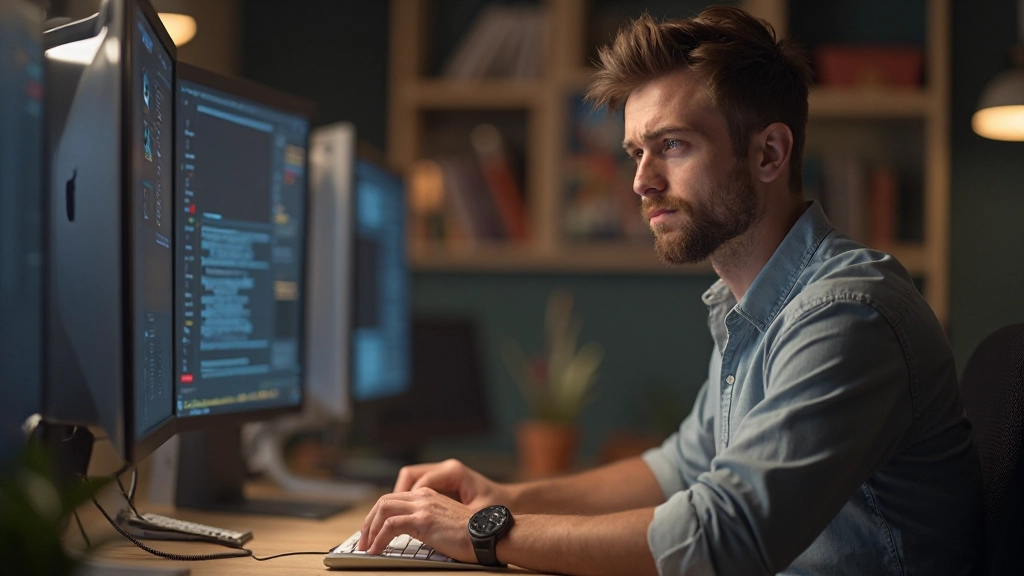 Deelnemer maakt een gebeur van verwarring terwijl hij door een interface navigeert met een cursor zichtbaar op het scherm